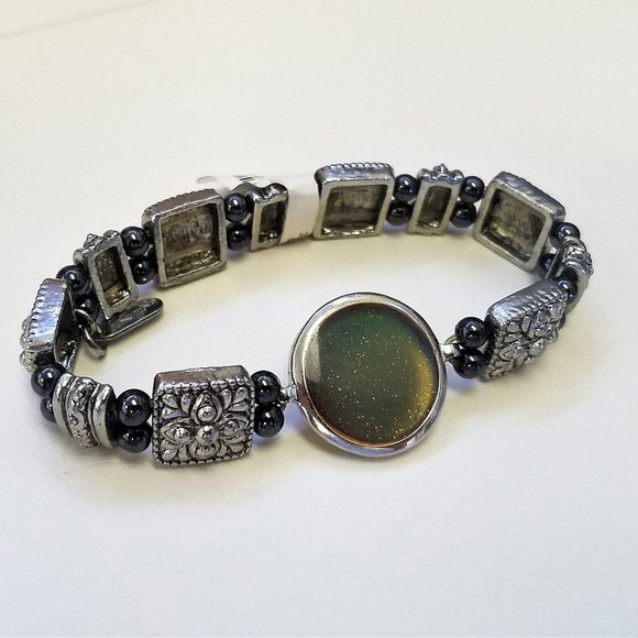 Last one! Pewter stretch BRACELET Sparkle NEW - Picture 2 of 10